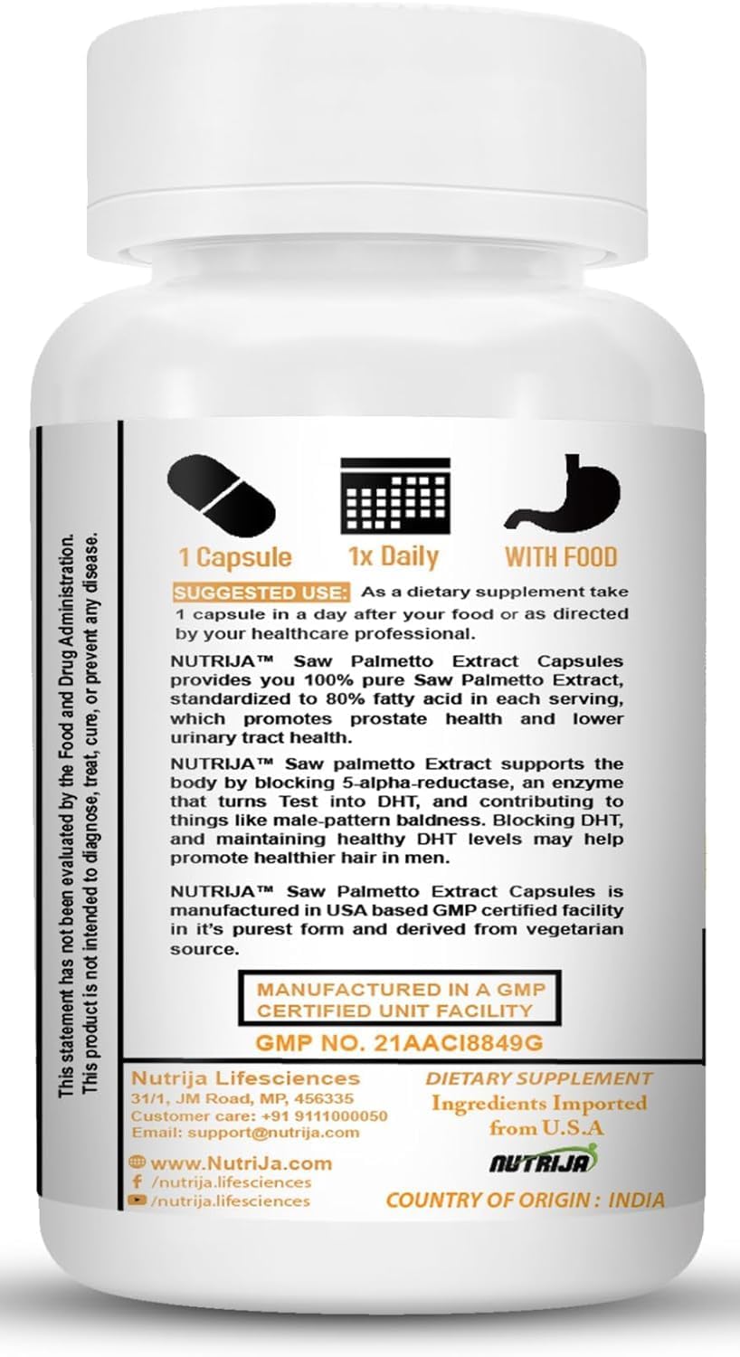 NutriJa Saw Palmetto Extract Capsules - 800MG (120 Count)