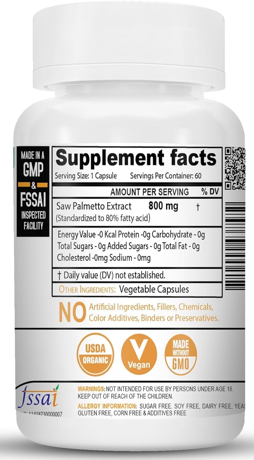 NutriJa Saw Palmetto Extract Capsules - 800MG (120 Count)