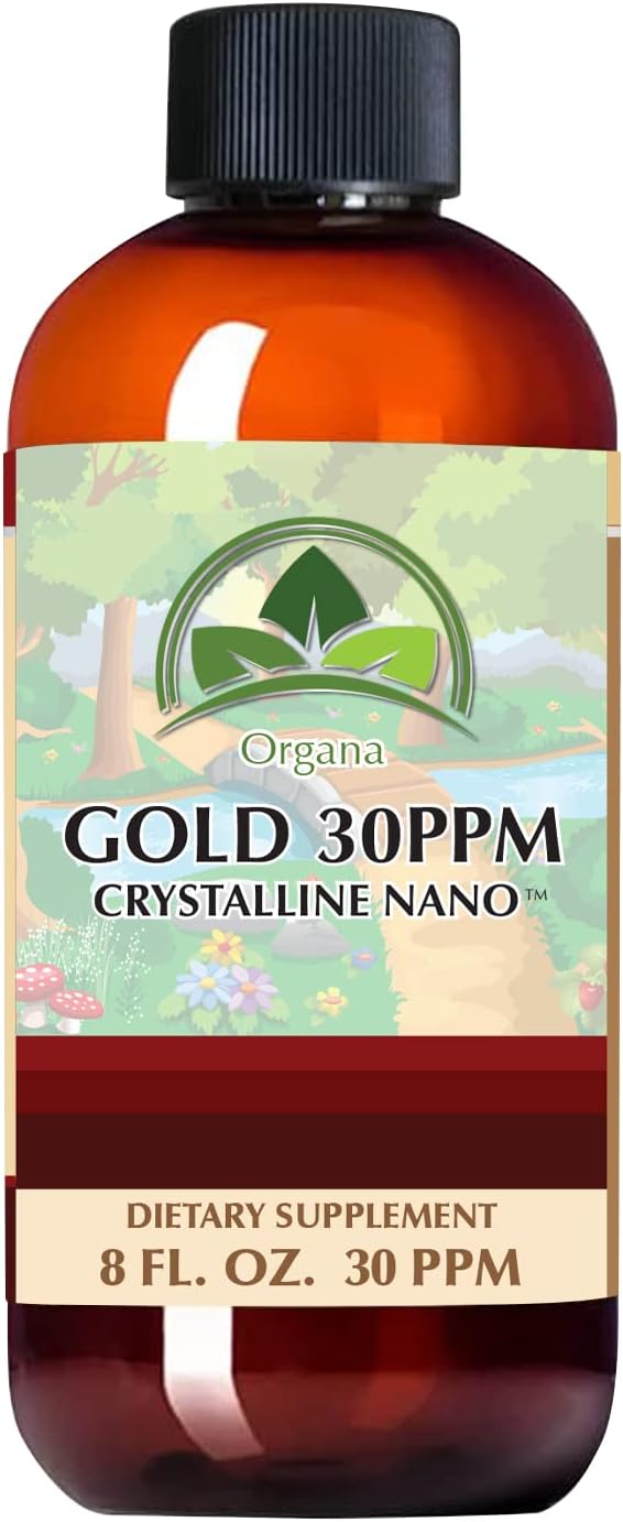NutriNoche Organa Pure Crystalline Liquid Gold Supplement - 30 PPM - Colloidal Minerals 8 oz.
