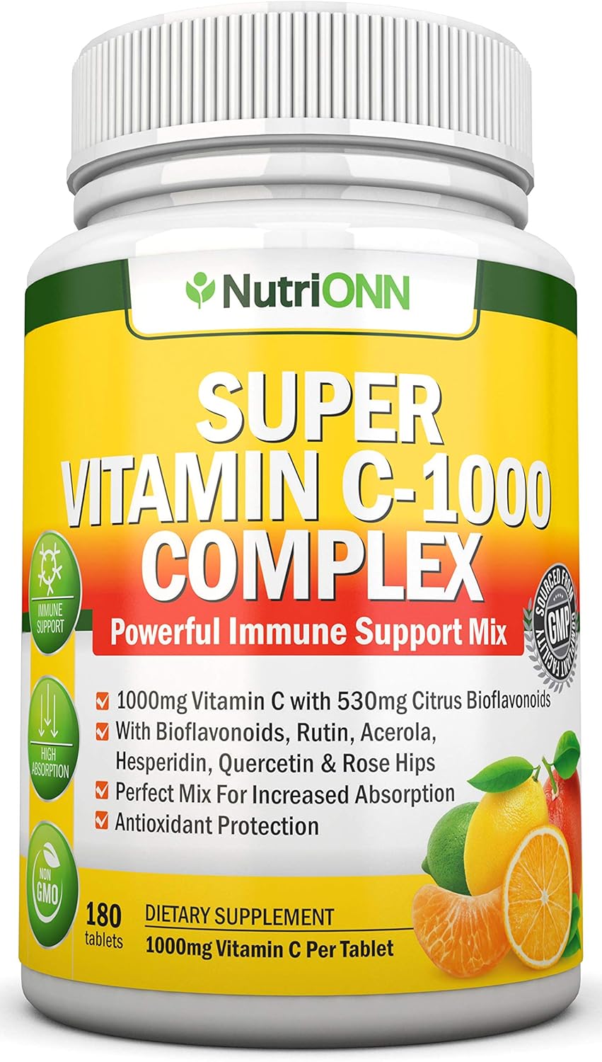 NutriONN Super Vitamin C Complex Tablets and Lung Support Capsules Combo for Enhanced Lung Health