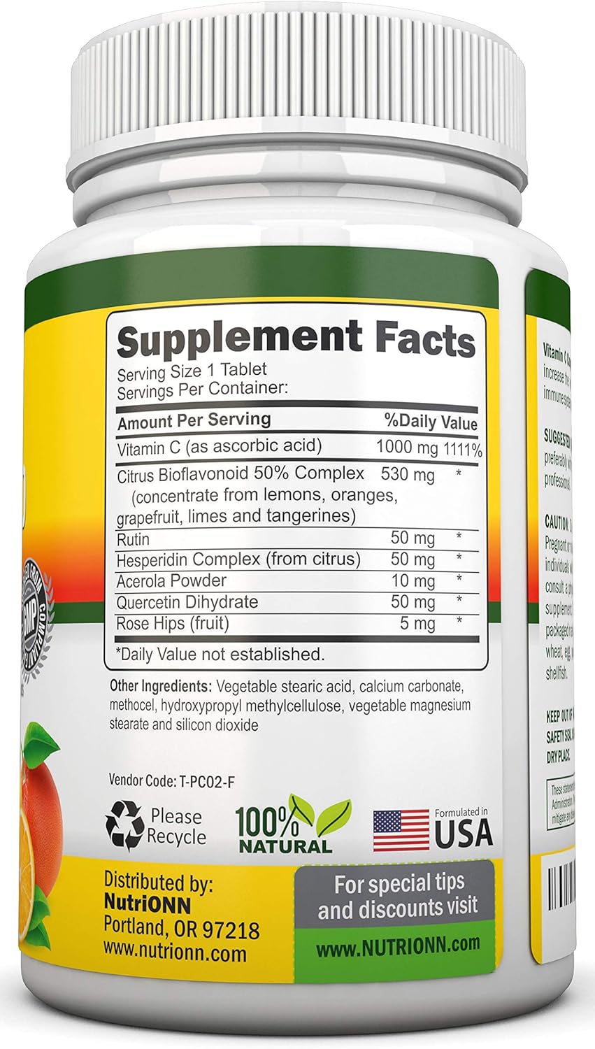 NutriONN Super Vitamin C Complex Tablets and Lung Support Capsules Combo for Enhanced Lung Health