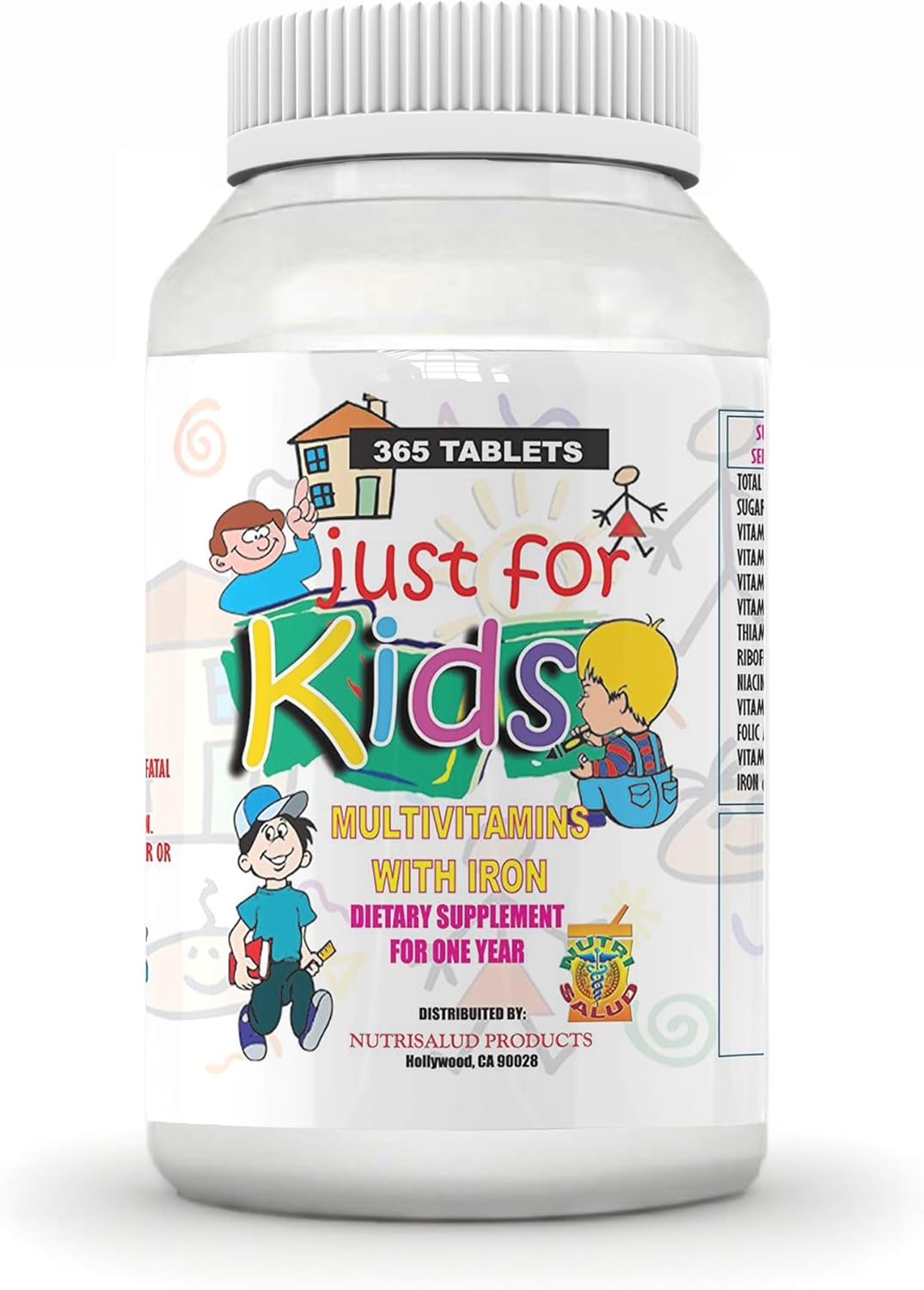 Nutrisalud Kids Vitamins: Complete Year-Long Supplement for Growth, Memory, and Appetite. Chewable Vitamins and Minerals for Children 4+.