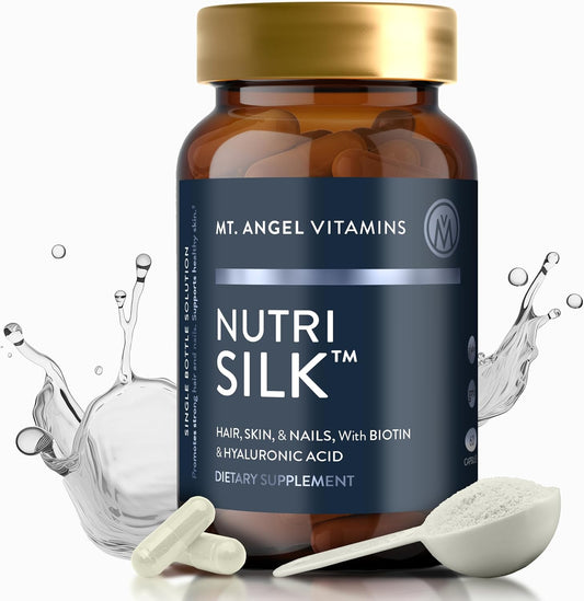 NutriSilk Capsules by Mt. Angel Vitamins - Boost Collagen, Support Healthy Hair & Skin with B Vitamins - 60 Capsules