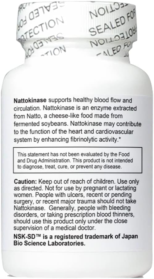 NutriStand Nattokinase 2,000 Units Capsules - Cardiovascular Superfood Made in USA with NSK-SD Nattokinase. Original & Most Studied Brand.