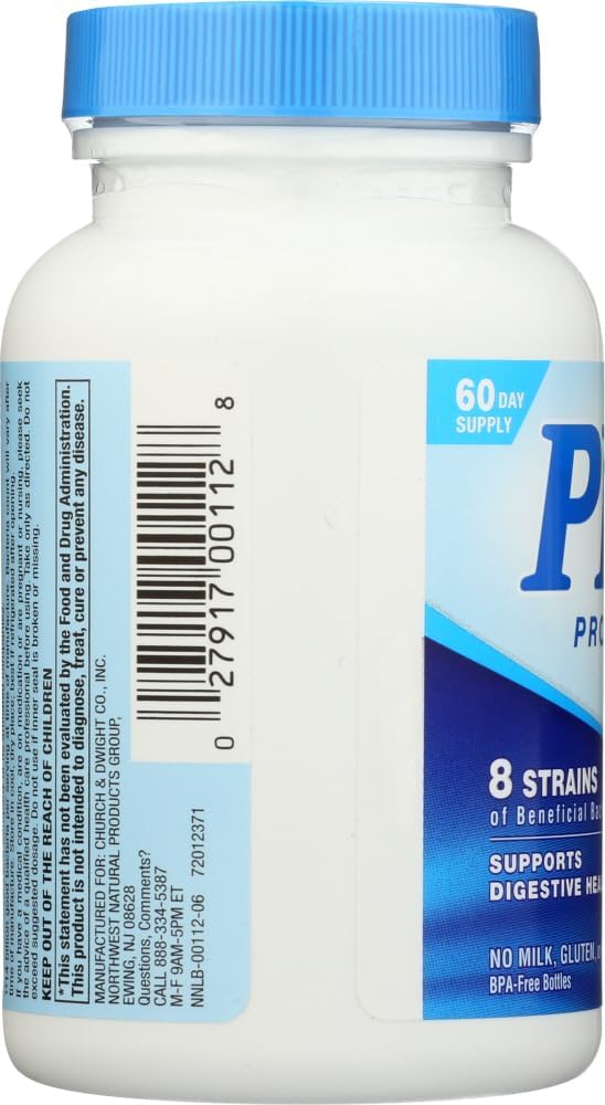 Nutrition Now PB 8 Probiotic Acidophilus Capsules, 120-Count x 2 Pack for Digestive Health