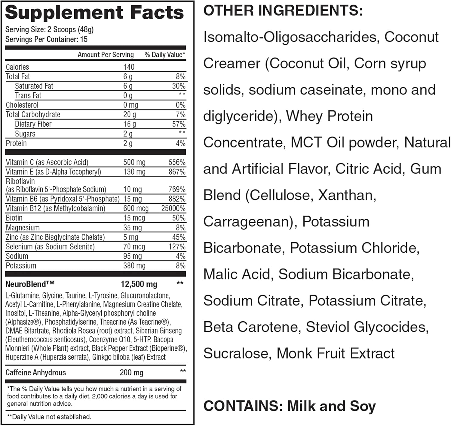 Nutrition53 Lean1 Neuro Orange Mental Energy Powder Drink - 15 Servings