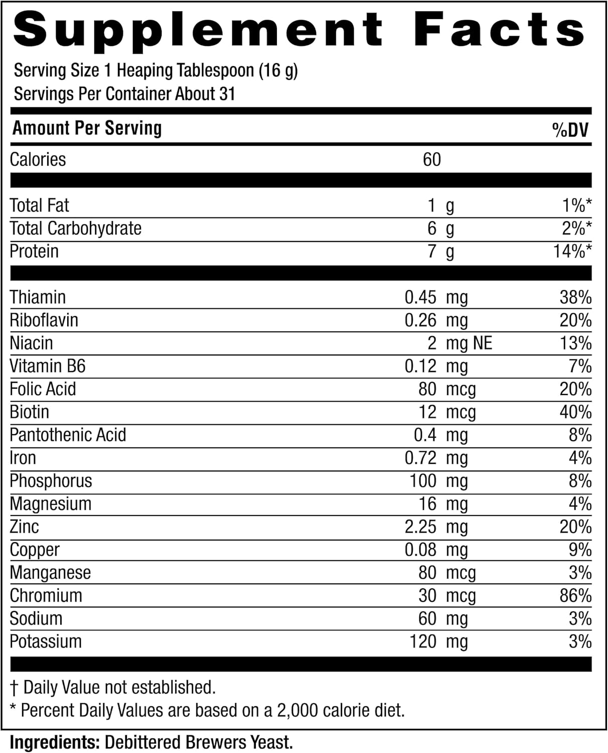 Nutritional Brewers Yeast with Vegan Protein, Vitamins, and Minerals - Men's and Women's Vitamins - 18 oz