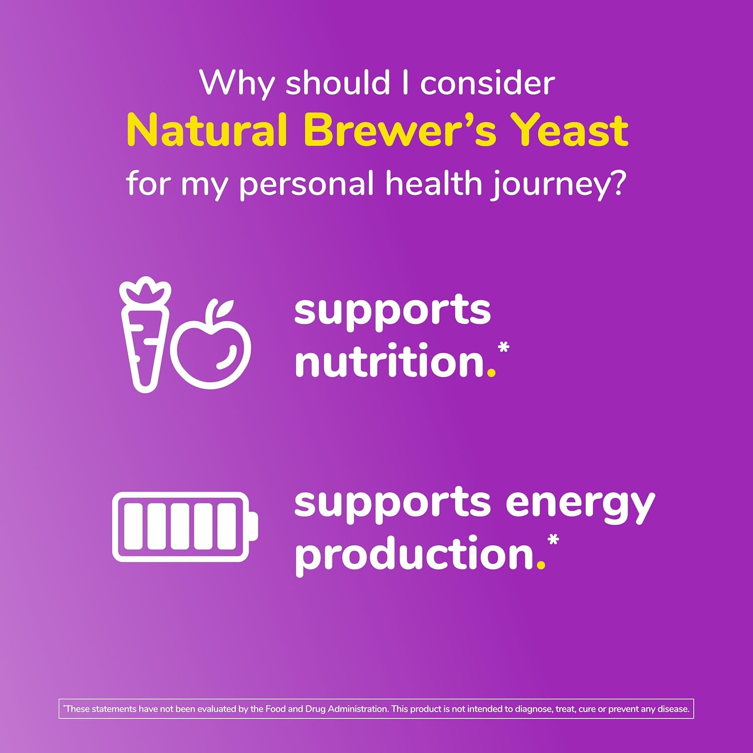 Nutritional Brewers Yeast with Vegan Protein, Vitamins, and Minerals - Men's and Women's Vitamins - 18 oz
