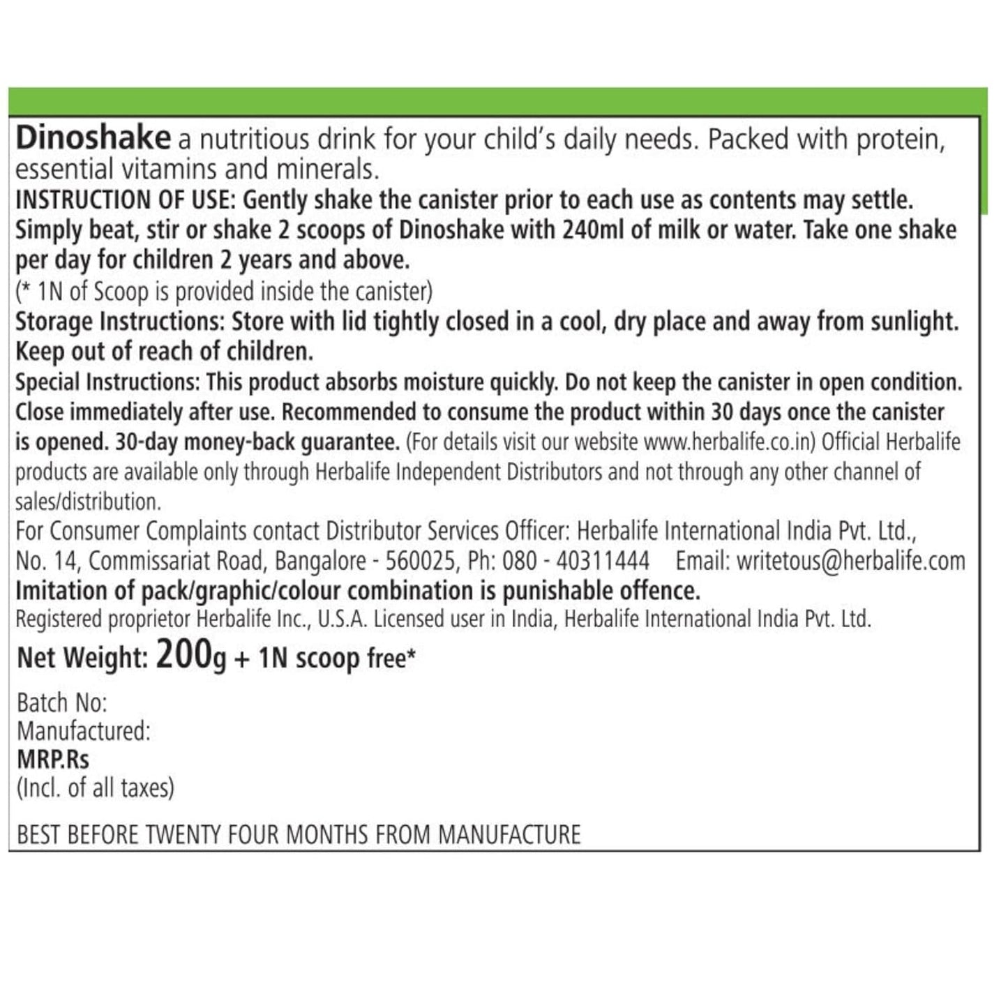 Nutritious Herbalife Dinoshake Strawberry Flavor - 200g | Protein, Vitamin, Mineral-Rich Kids Drink Mix | Ideal for Picky Eaters | Enhance Child's Health & Wellness