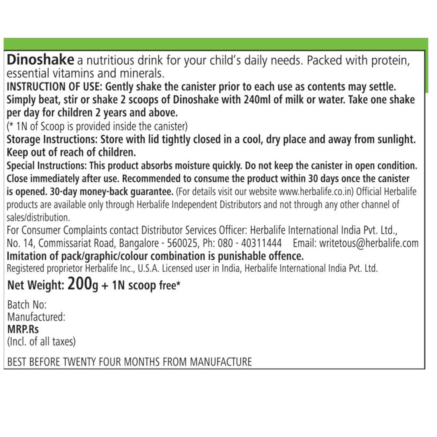 Nutritious Herbalife Dinoshake Strawberry Flavor - 200g | Protein, Vitamin, Mineral-Rich Kids Drink Mix | Ideal for Picky Eaters | Enhance Child's Health & Wellness