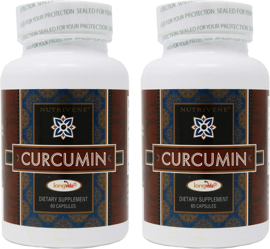 Nutrivene Curcumin Longvida 500mg Capsules, 2-Pack - Powerful Antioxidant Supplement for Joint Health and Inflammation Support