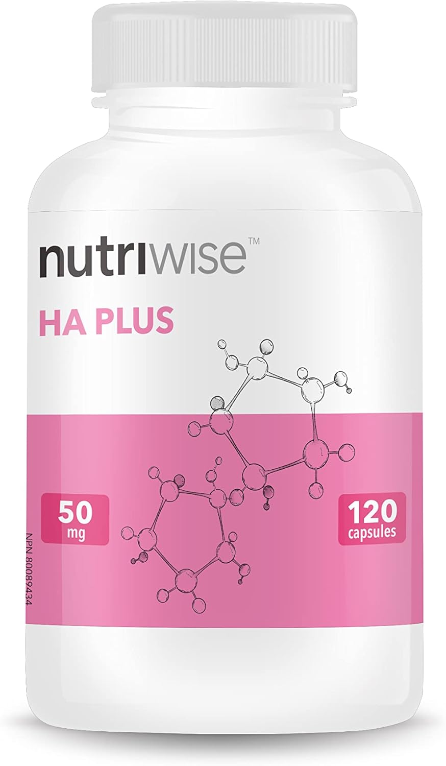 Nutriwise HA Plus: High Potency Hyaluronic Acid & Collagen Supplement - 120 Capsules