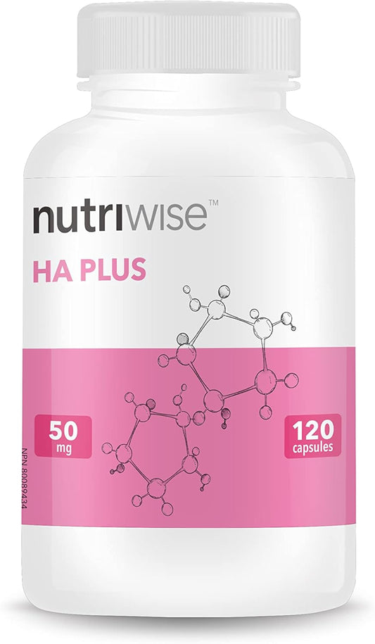 Nutriwise HA Plus: High Potency Hyaluronic Acid & Collagen Supplement - 120 Capsules