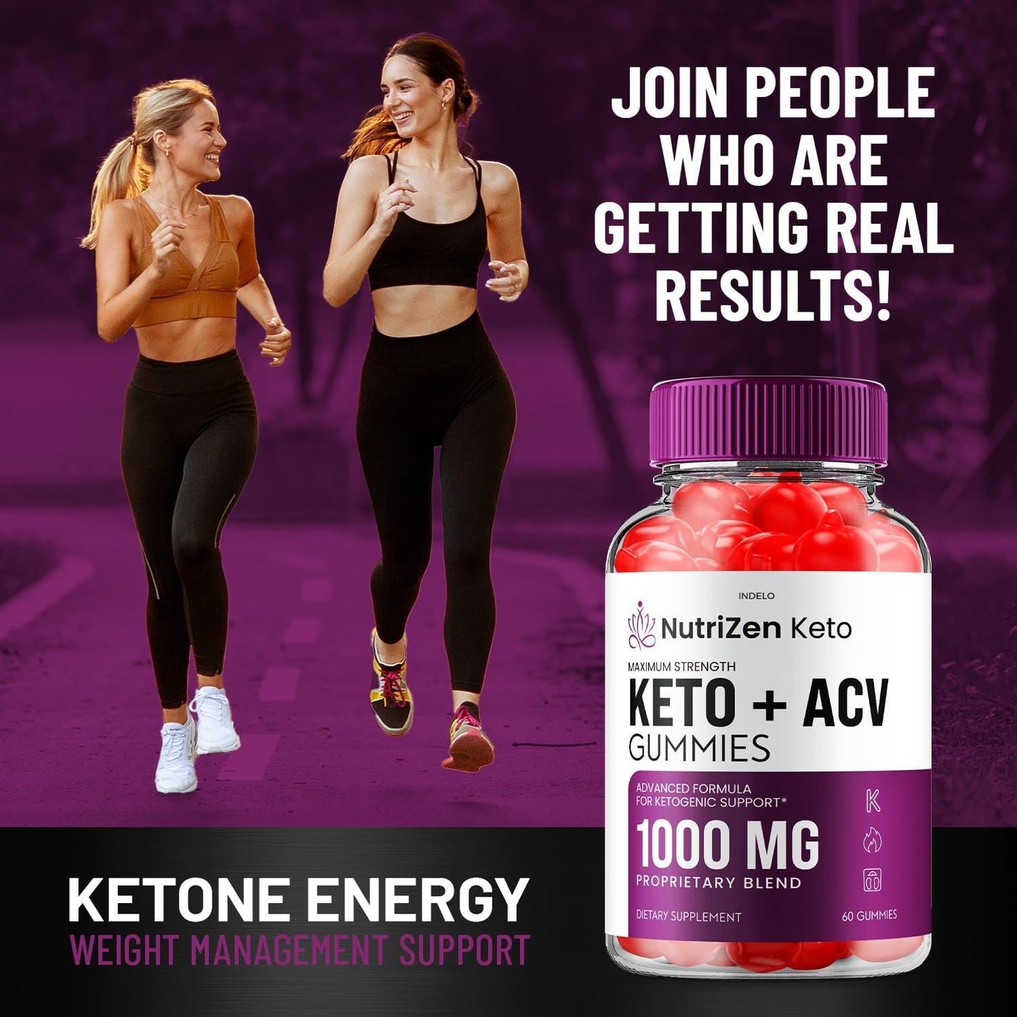 NutriZen Keto ACV Gummies - 2 Pack Advanced Formula for Men and Women - Apple Cider Vinegar Dietary Supplement with Nutrizen (120 Gummies)