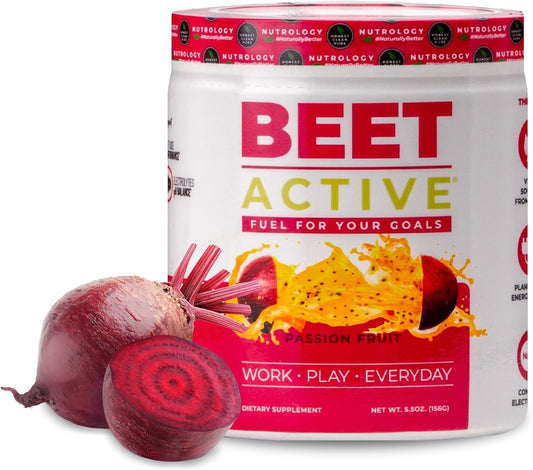 Nutrology Beet Active Pre-Workout Powder - Boosts Energy, Endurance & Nitric Oxide - Vegan Passion Fruit Flavor - 30 Servings - BoostGo Australia