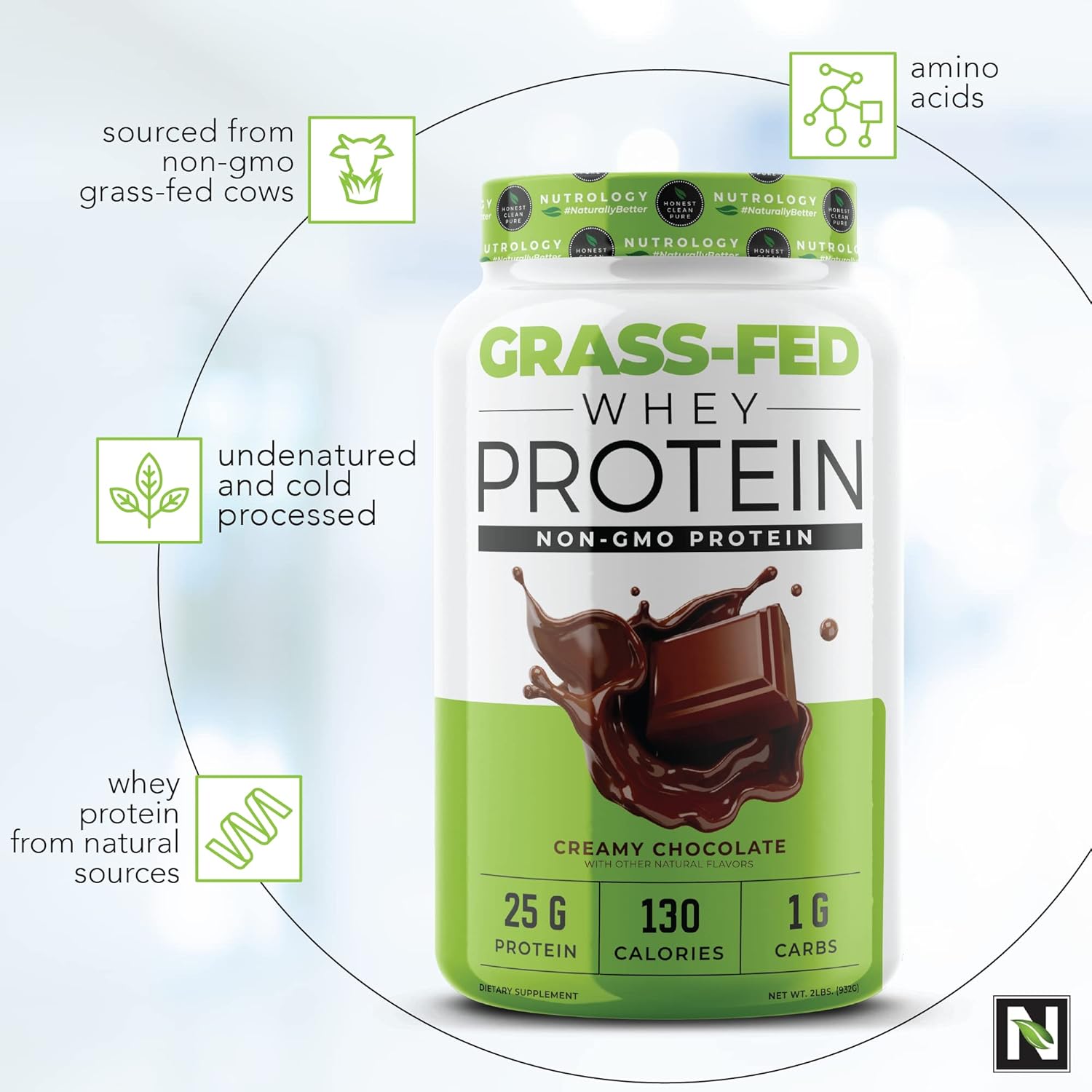 Nutrology Grass Fed Whey Protein Powder - Creamy Chocolate Flavor - Supports Lean Muscle Recovery & Performance - 28 Servings - Beet Active Natural Pre-Workout Powder - Passion Fruit Flavor