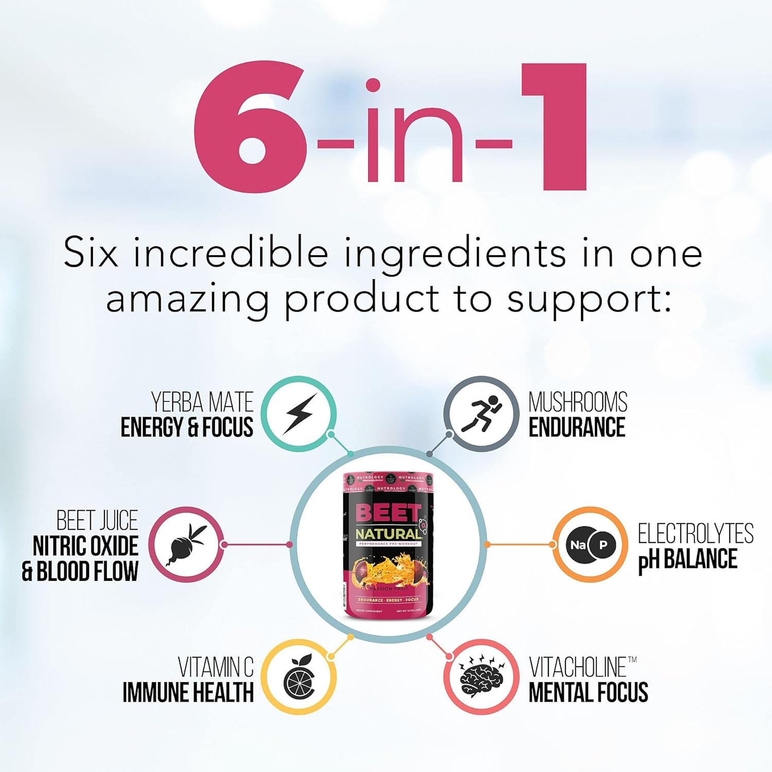 Nutrology Greens & Fruits Powder in Chocolate and Beet Natural O2 Passion Fruit Flavor - 30 Servings