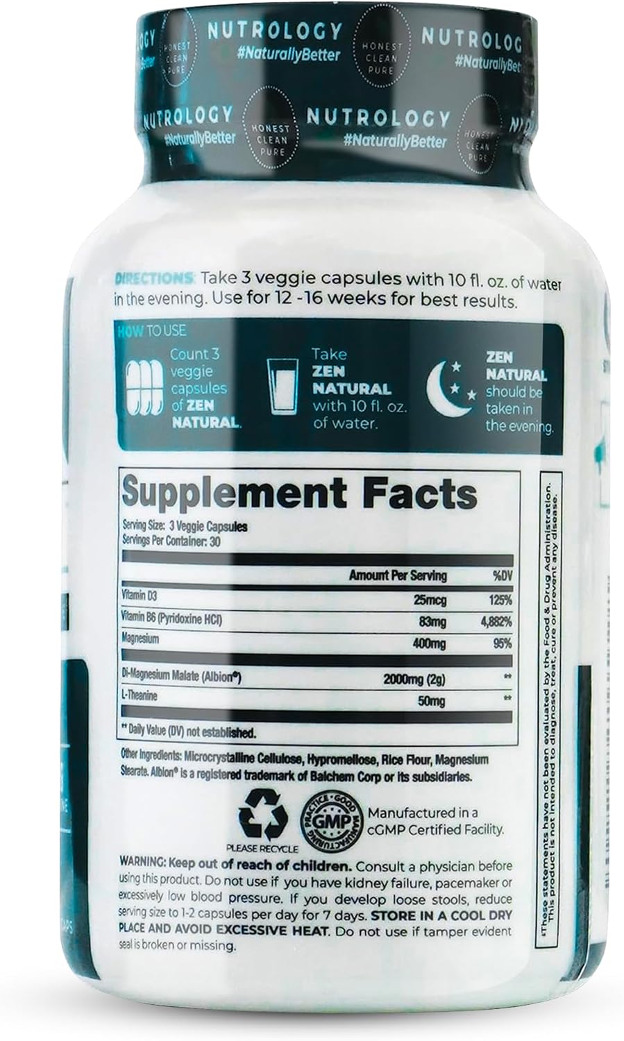 Nutrology TRIPACT Superberry Protein Powder & Zen Natural Magnesium Supplement Bundle - 70 Servings