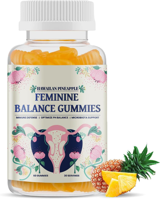 NUTSE Hawaiian Pineapple Feminine Balance Gummies, Support Women's Health - Vegan & Gluten-Free, Immune Support & pH Balance