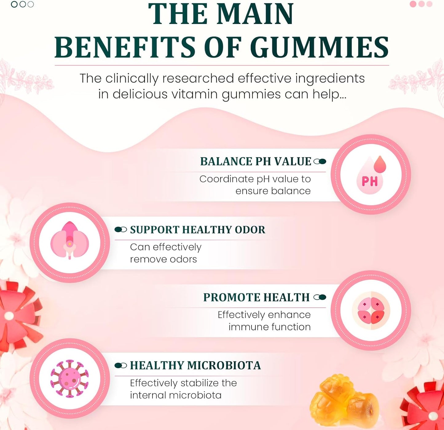 NUTSE Hawaiian Pineapple Feminine Balance Gummies, Support Women's Health - Vegan & Gluten-Free, Immune Support & pH Balance
