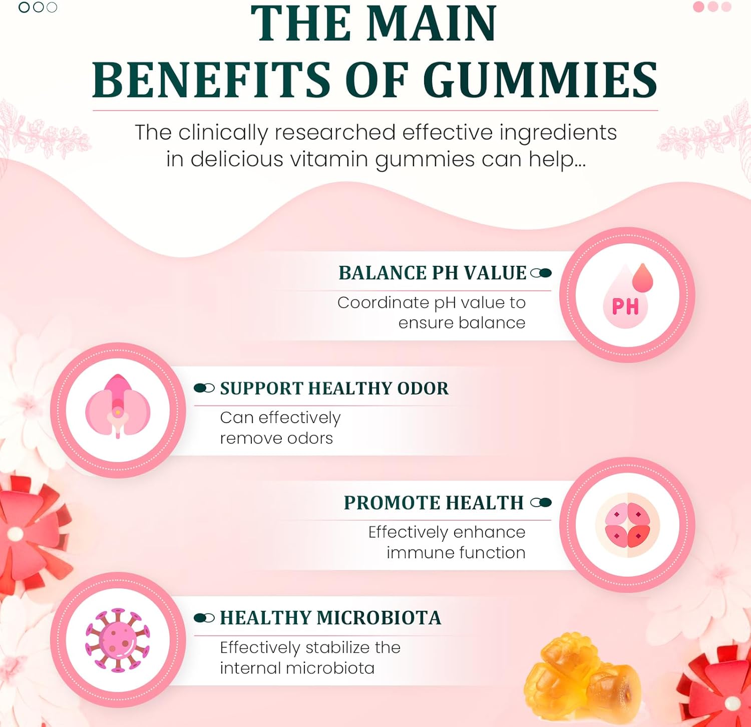 NUTSE Hawaiian Pineapple Feminine Balance Gummies, Support Women's Health - Vegan & Gluten-Free, Immune Support & pH Balance