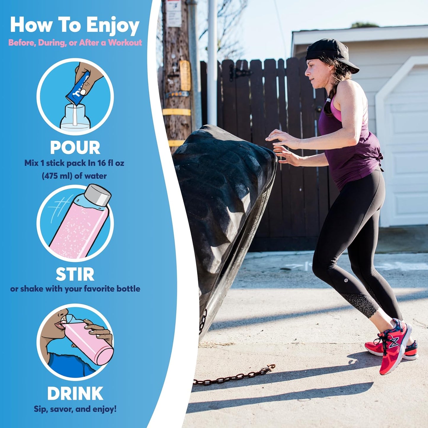 Nuun Sport Electrolyte Powder Packets - Strawberry Kiwi Flavor, Hydration Drink Mix with 5 Essential Electrolytes, Magnesium, Low Sugar - Non GMO, Vegan - 16 Sticks