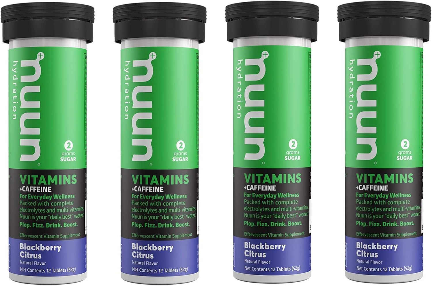 Nuun Vitamins + Energy Blackberry Citrus Supplement Tabs - 4 Tubes (48 Tabs)