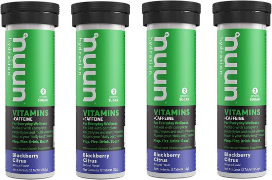 Nuun Vitamins + Energy Blackberry Citrus Supplement Tabs - 4 Tubes (48 Tabs)