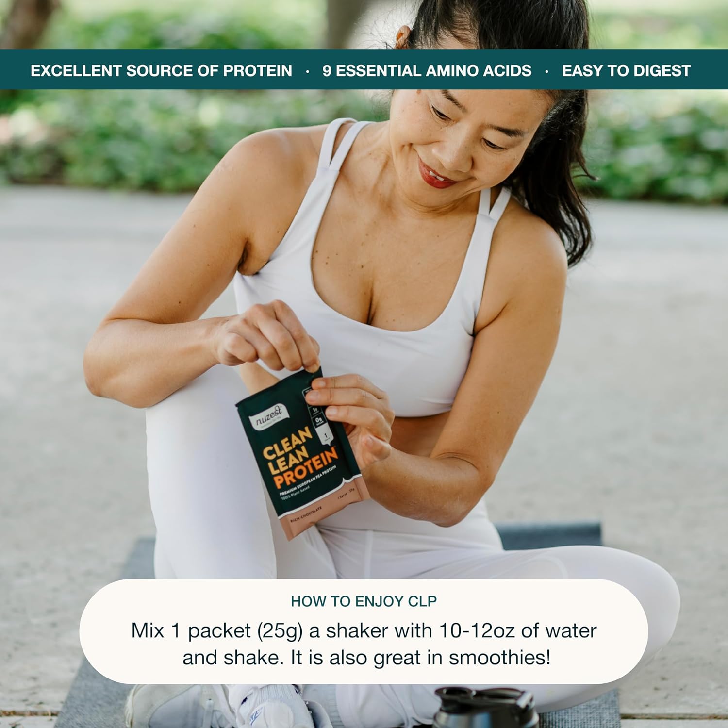 Nuzest Clean Lean Plant Based Pea Protein Powder, Real Coffee Flavor, 1 Serving, 0.9 oz - Dairy Free, Gluten Free, GMO Free Vegan Protein Shake