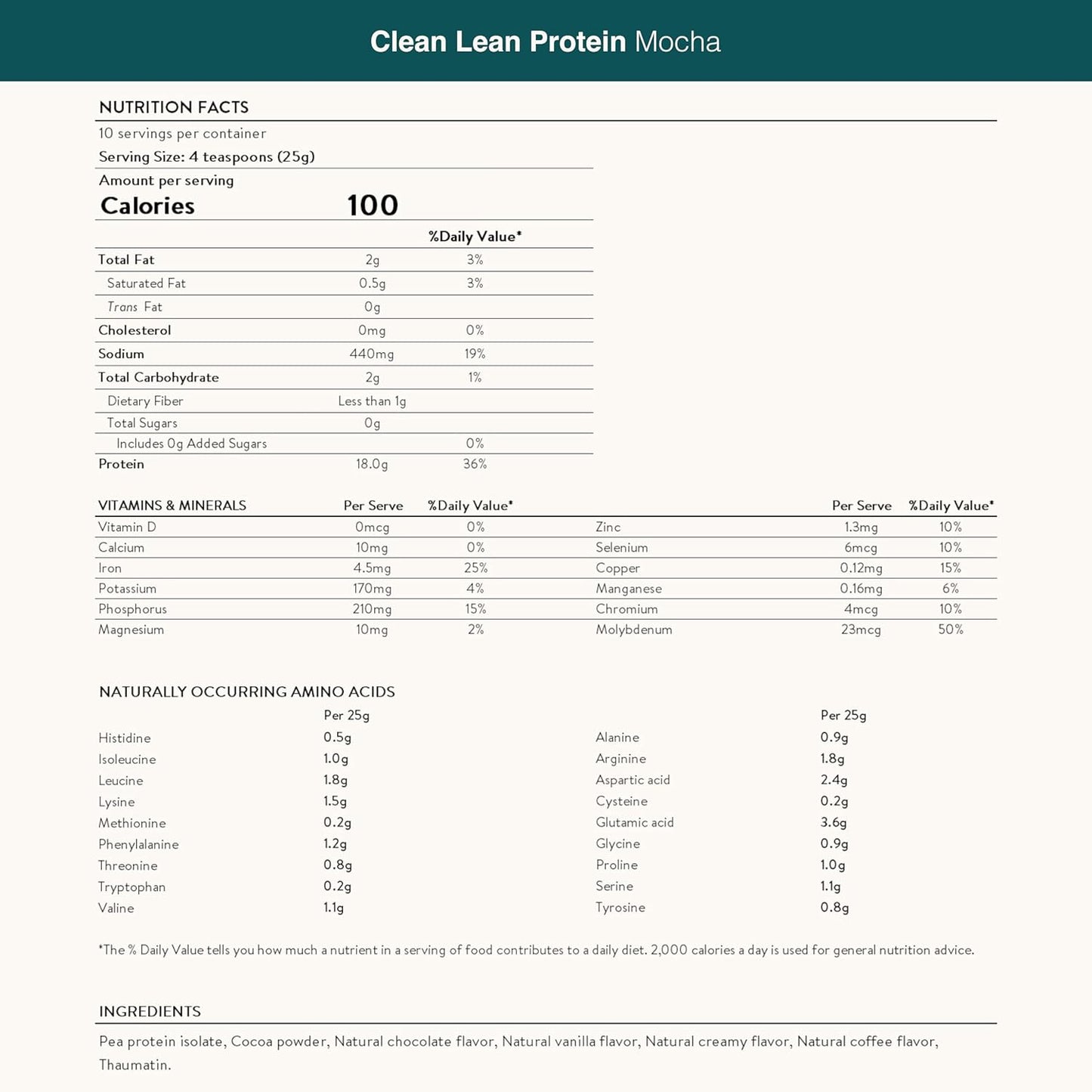 Nuzest Clean Lean Protein Powder - Premium Plant Based Vegan Protein Shake, Mocha Flavor, 8.8 oz, Dairy Free, Gluten Free, GMO Free