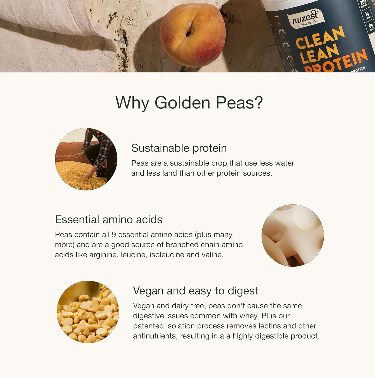 Nuzest Clean Lean Protein Powder - Premium Plant Based Vegan Protein Shake, Mocha Flavor, 8.8 oz, Dairy Free, Gluten Free, GMO Free