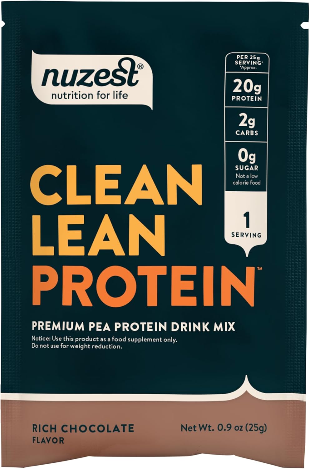 Nuzest Clean Lean Protein Powder - Premium Vegan Plant Based Protein Shake, Rich Chocolate Flavor, 0.9 oz Serving