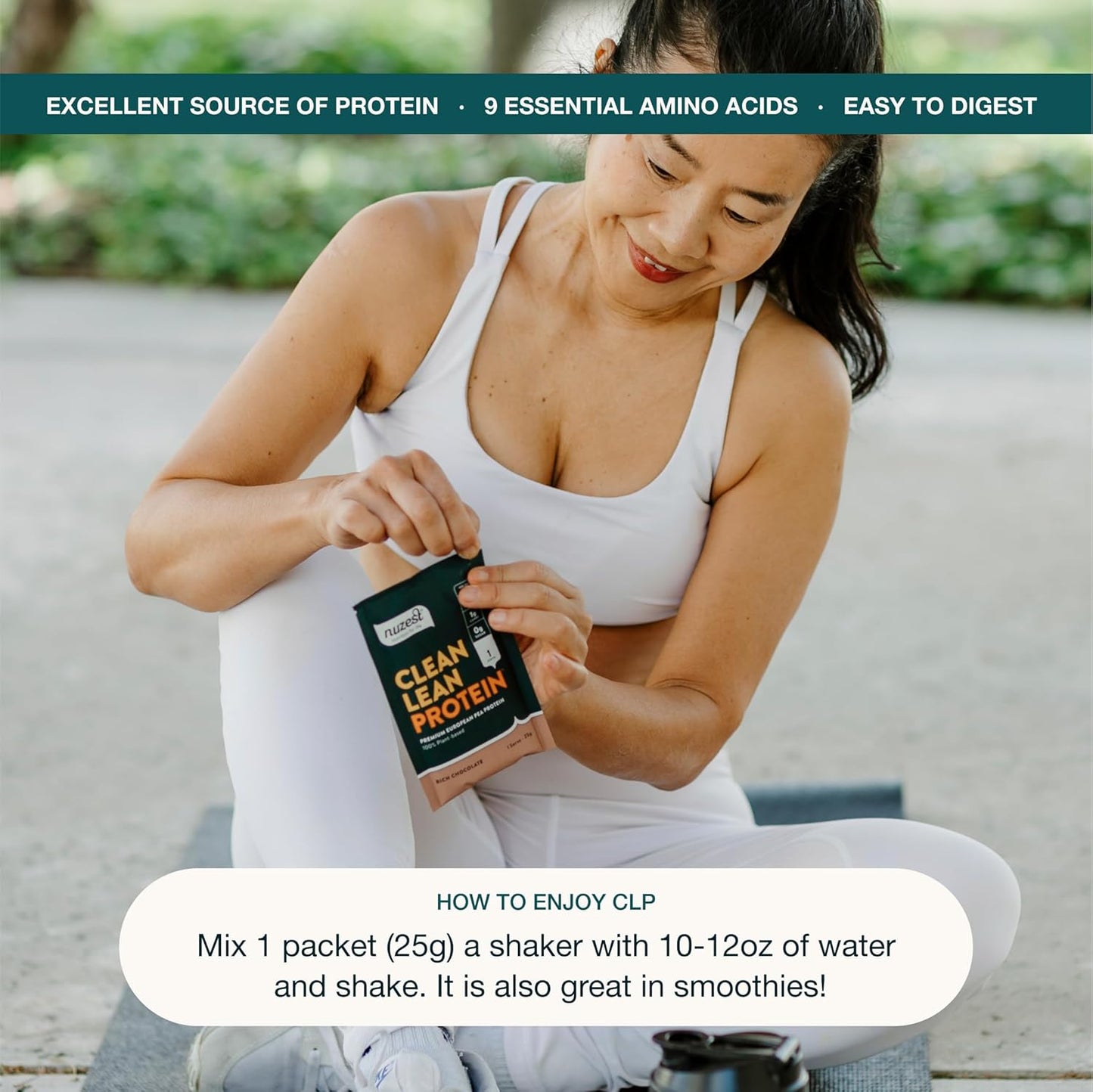 Nuzest Clean Lean Protein Powder - Premium Vegan Plant Based Protein Shake, Rich Chocolate Flavor, 0.9 oz Serving