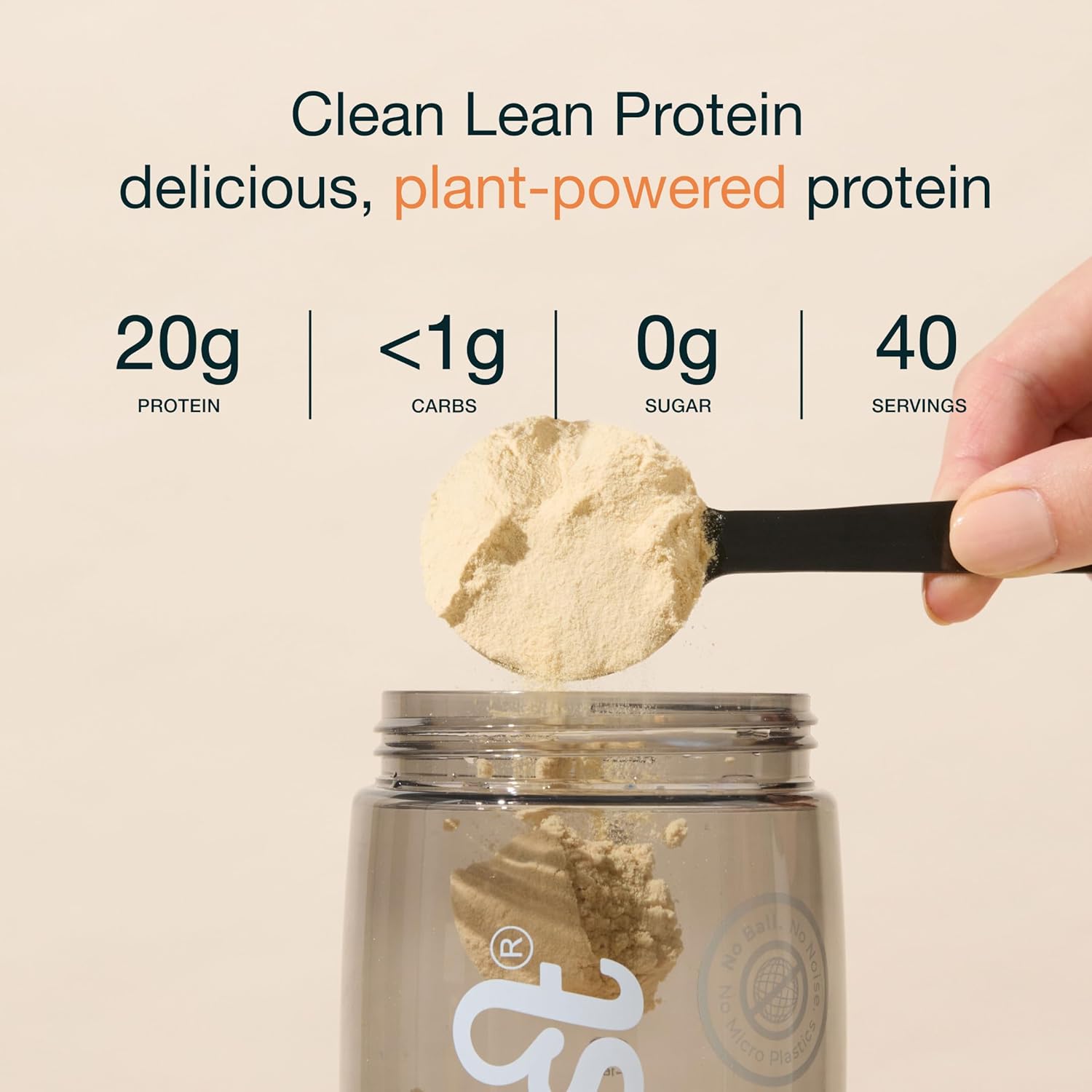 Nuzest Clean Lean Protein Powder - Vegan Plant Based Shake, Smooth Vanilla, 40 Servings, 2.2 lb - Dairy, Gluten, GMO Free