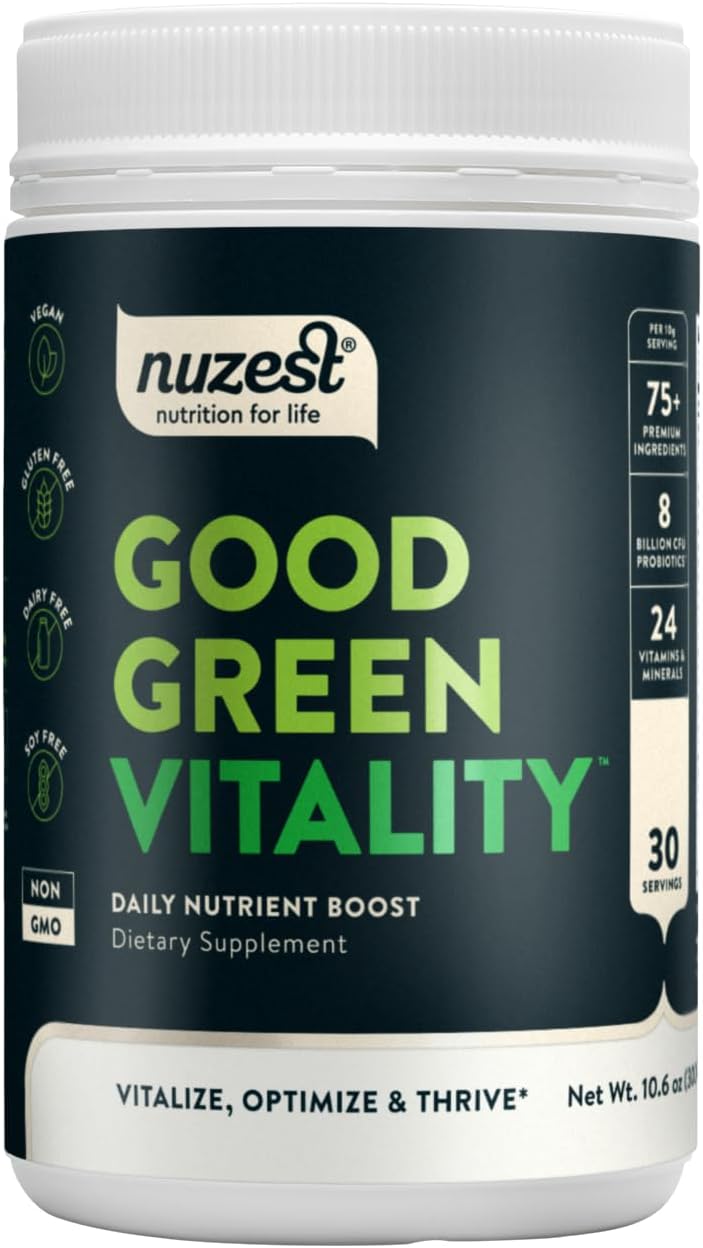 Nuzest Good Green Vitality Greens Powder – Vegan Multivitamin Supplement with Superfoods (300g)