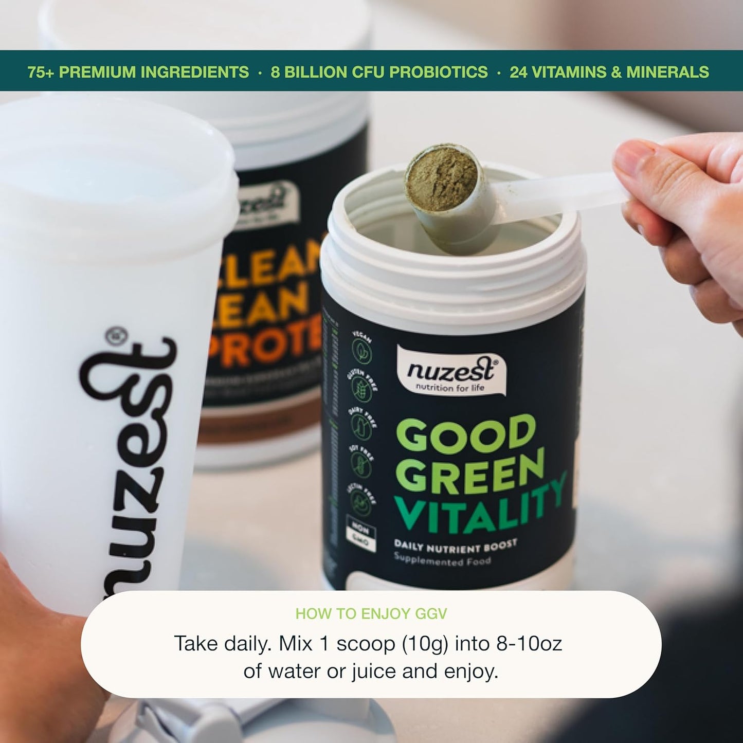Nuzest Good Green Vitality Greens Powder – Vegan Multivitamin Supplement with Superfoods (300g)
