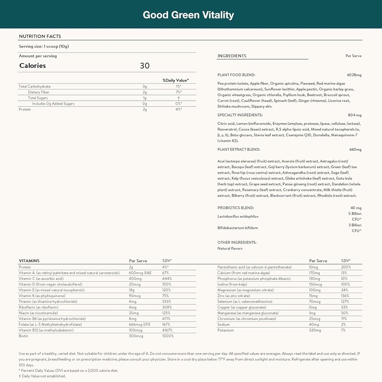 Nuzest Good Green Vitality Greens Powder – Vegan Multivitamin Supplement with Superfoods (300g)