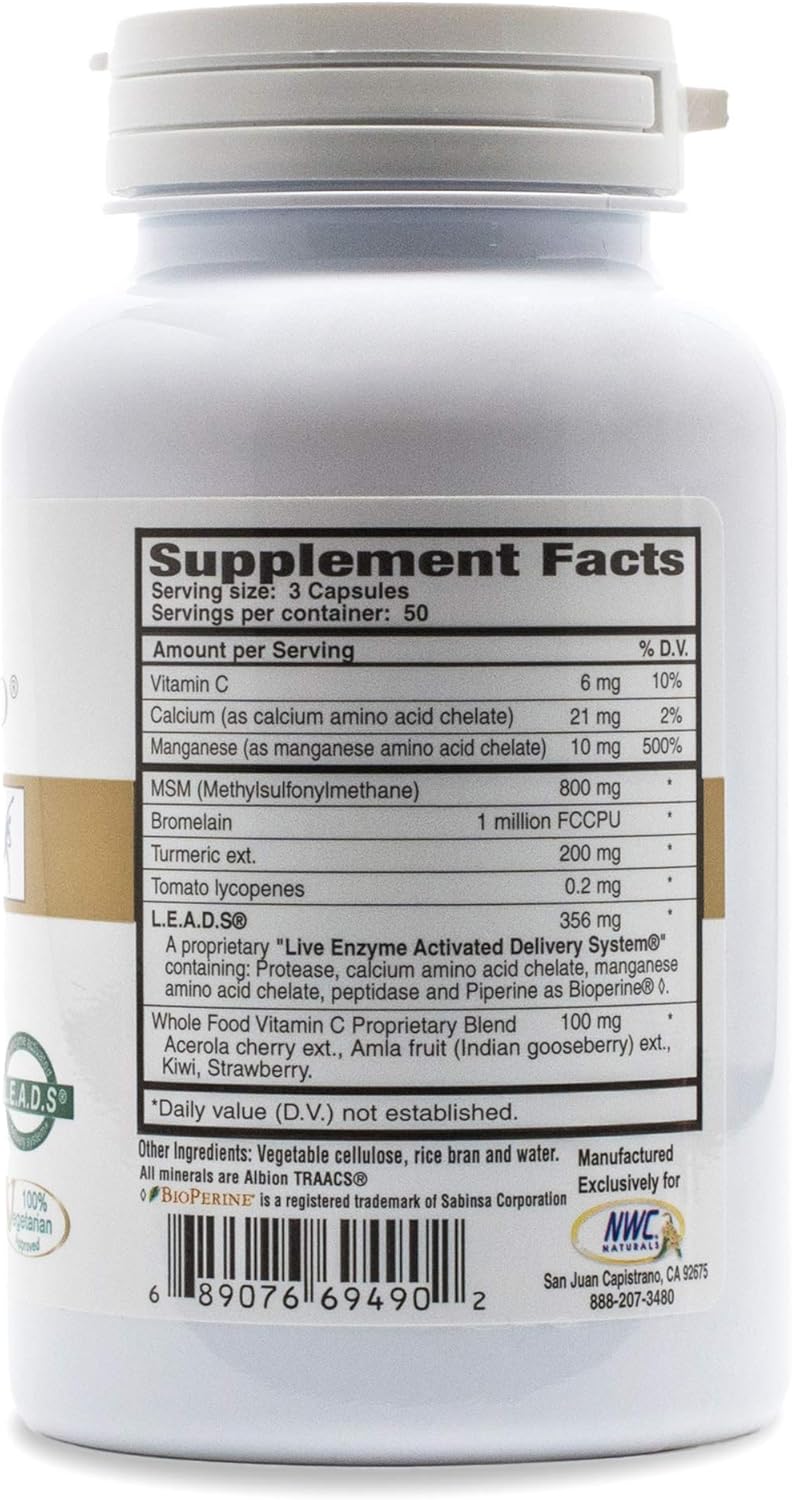 NWC Naturals MSM Gold Systemic Enzyme Capsules - 150 Count - Vegetarian & All Natural - Supports Joint and Muscle Health