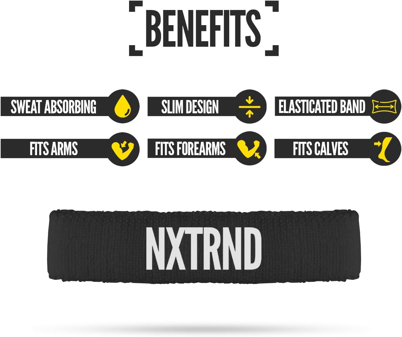 NXT NXTRND Bicep Bands for Football - Arm Sweat Bands, Pair of Bands