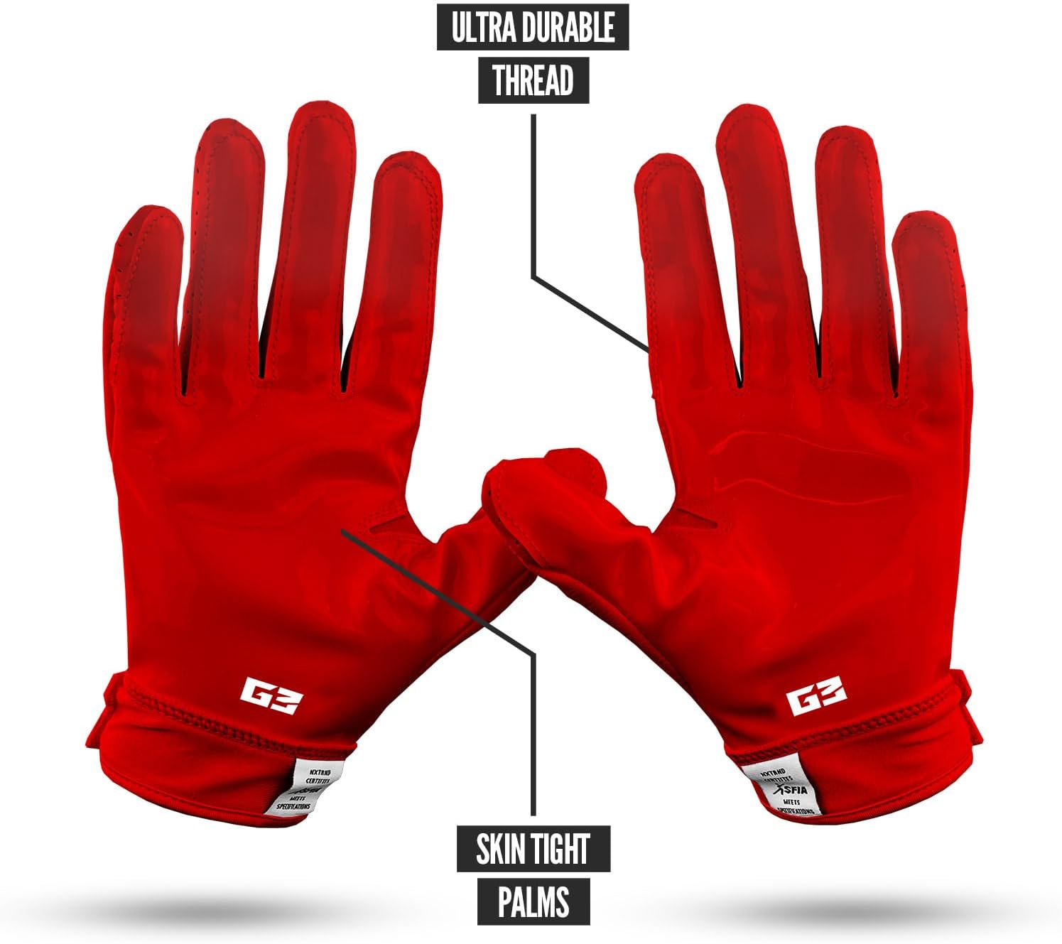NXT NXTRND G3 Football Gloves with Sticky Padding for Receivers and Linemen