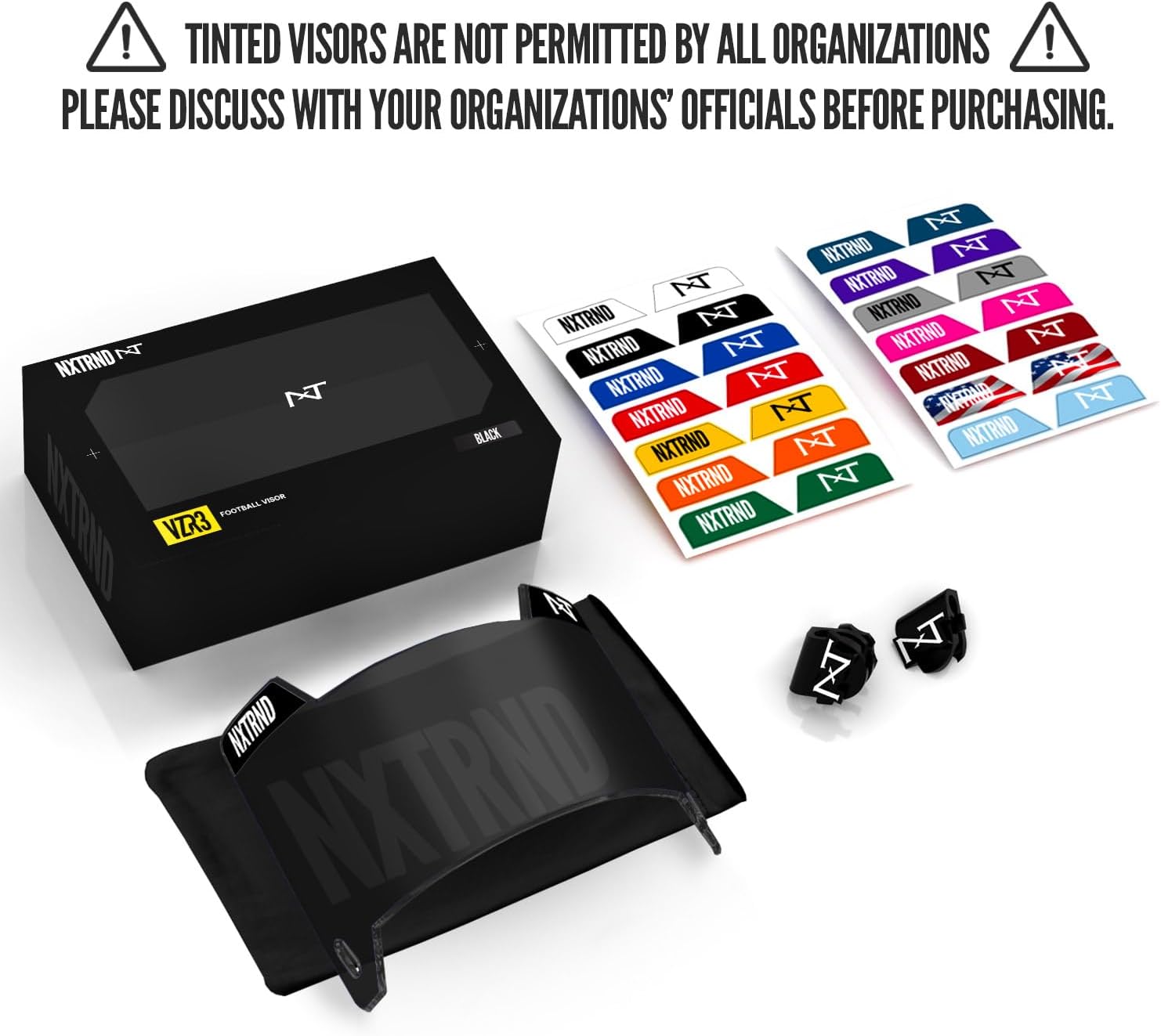 NXT NXTRND VZR3 Football Visor with Curved Lens Technology for Adult & Youth Helmets