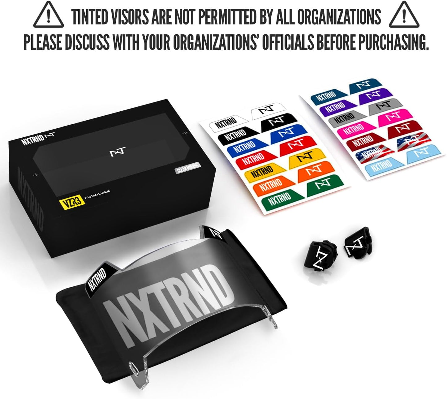 NXT NXTRND VZR3 Football Visor with Curved Lens Technology - Fits Adult and Youth Helmets