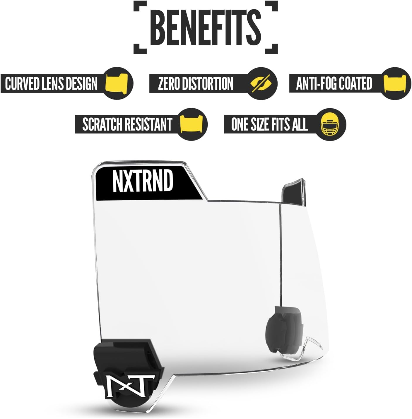 NXT NXTRND VZR3 Football Visor with Curved Lens Technology - Fits Adult and Youth Helmets