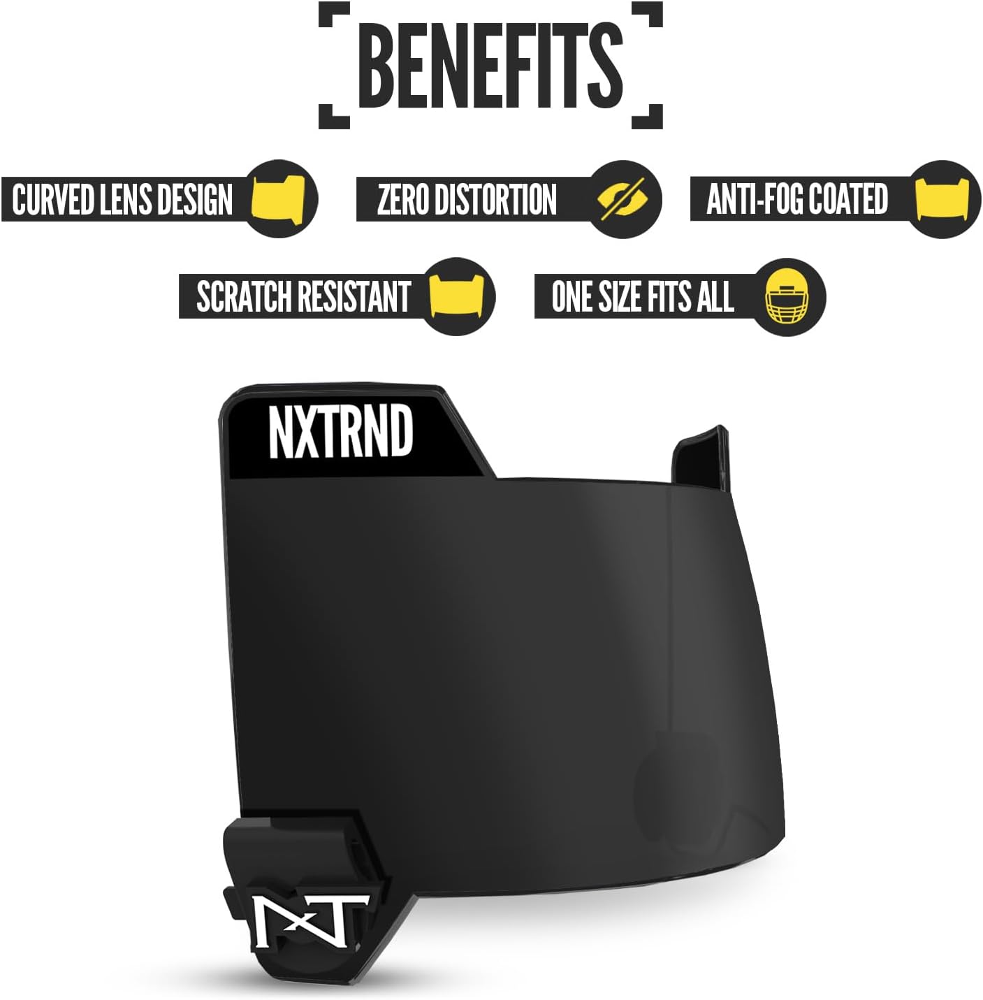 NXT NXTRND VZR3 Football Visor with Curved Lens Technology for Adult & Youth Helmets