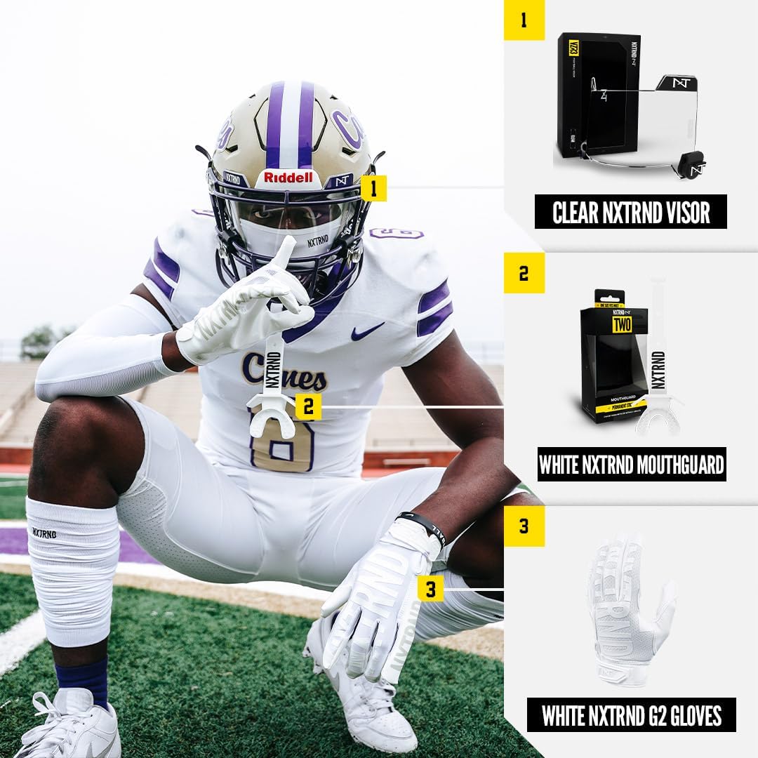 NXT NXTRND VZR3 Football Visor with Curved Lens Technology - Fits Adult and Youth Helmets