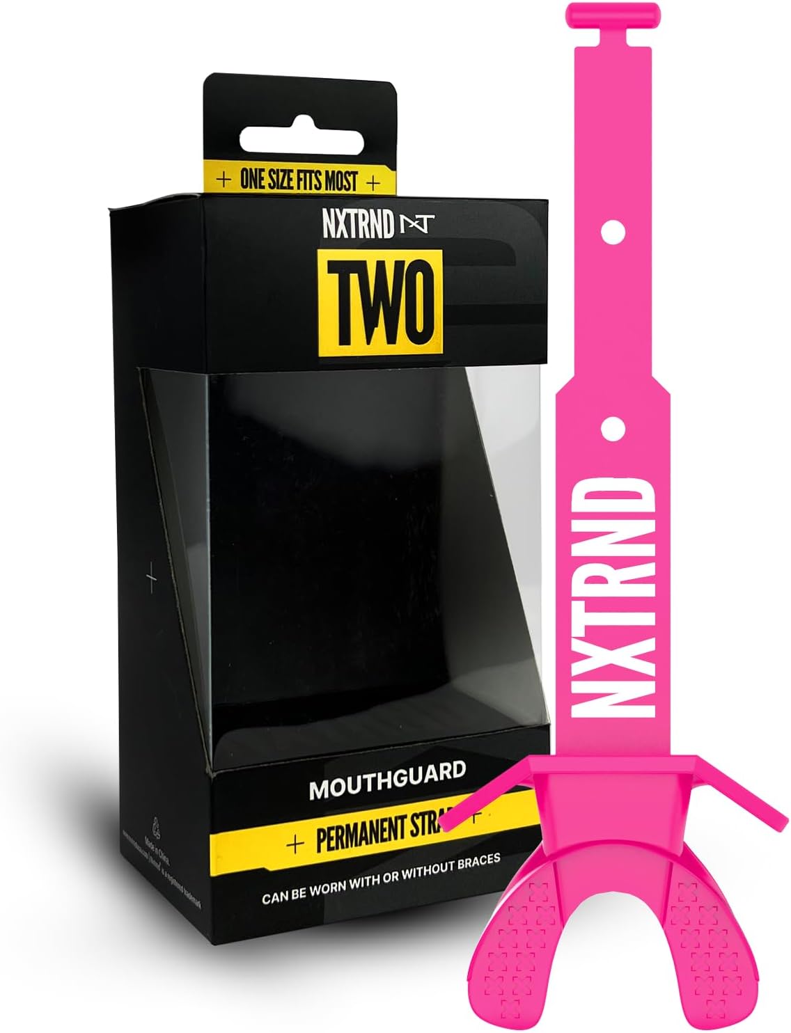 Nxtrnd Two Football Mouth Guard with Strap - Adult & Youth Sizes - Pink Color