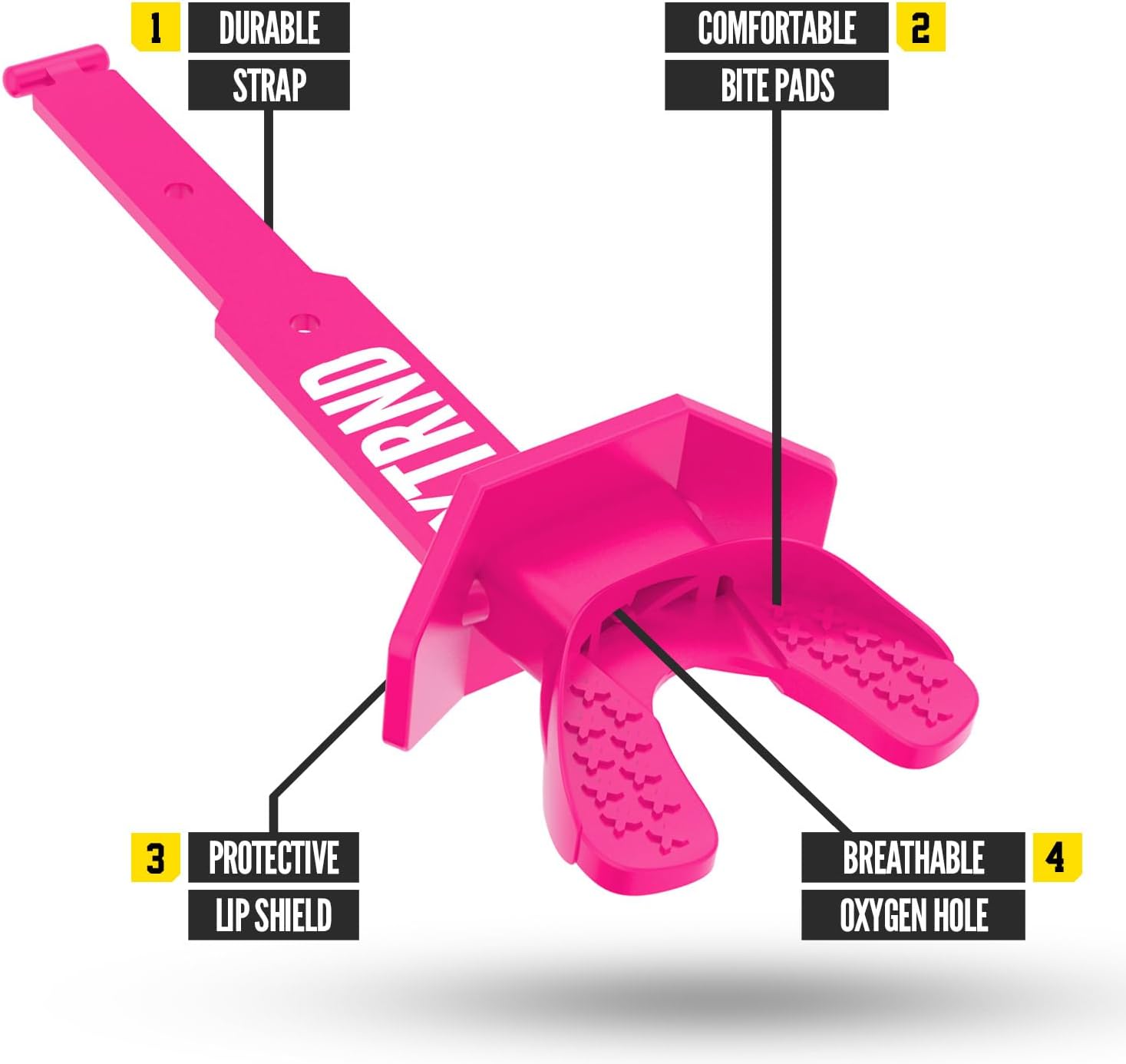 Nxtrnd Two Football Mouth Guard with Strap - Adult & Youth Sizes - Pink Color
