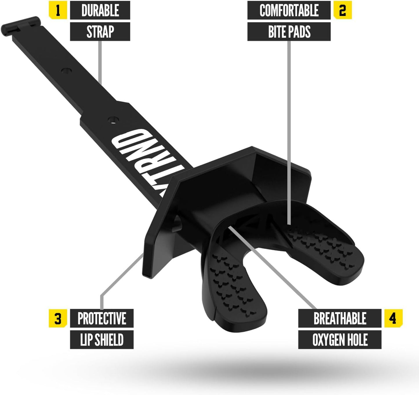 Nxtrnd Two Football Mouth Guard with Strap - Adult & Youth Sizes - Black Color