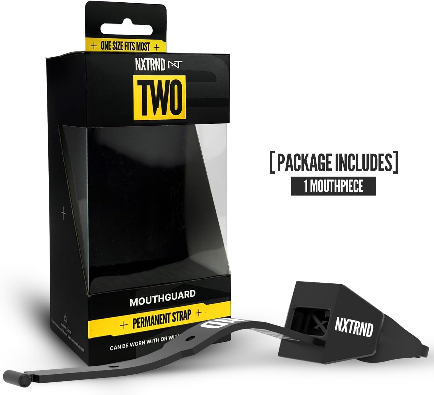 Nxtrnd Two Football Mouth Guard with Strap - Adult & Youth Sizes - Black Color