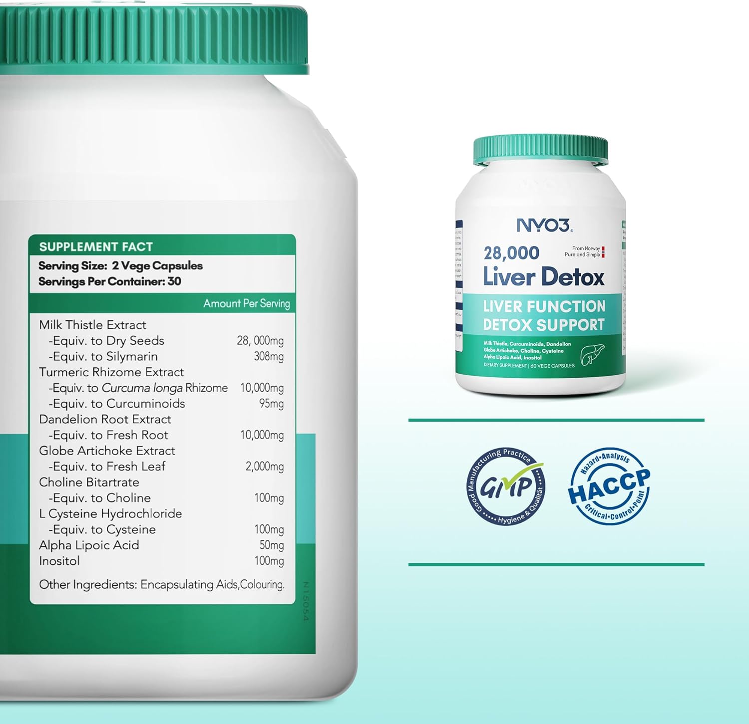 NYO3 Krill Oil 1000mg Softgel - 90 Count + Milk Thistle Liver Detox with Dandelion Root - 60 Count